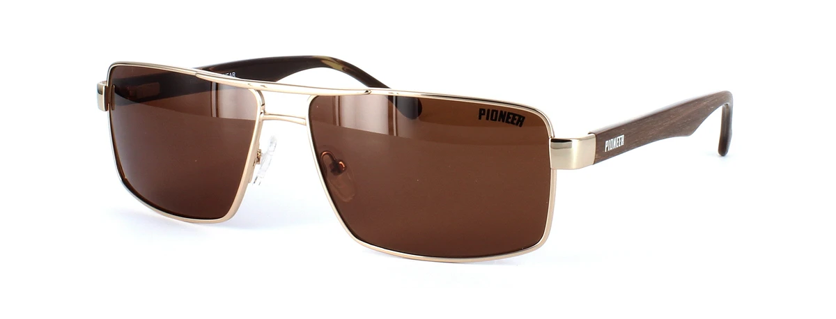 Pioneer Prescription Sunglasses - Odonata - Shiny Gold Including Custom-made Prescription Lenses